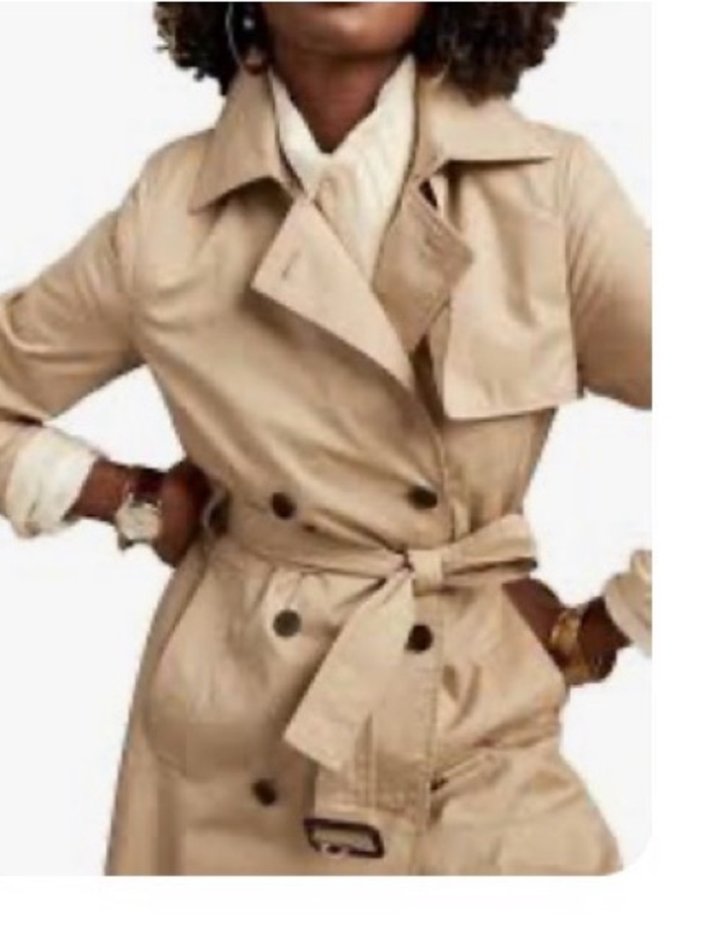 Classic Women's Beige Fleece Lined Trench Coat Timeless Double-Breasted Style